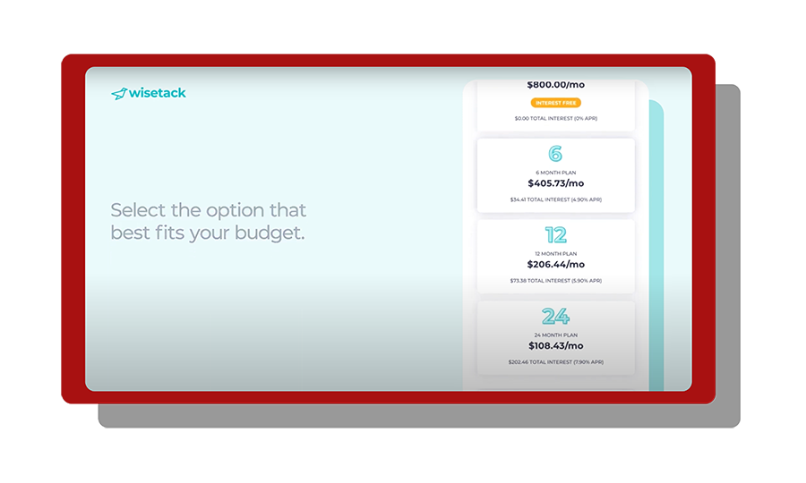 Choose your financing plan