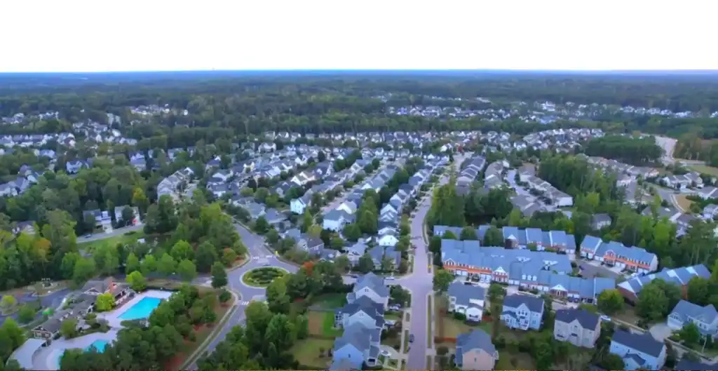 an aerial view on Cary Park