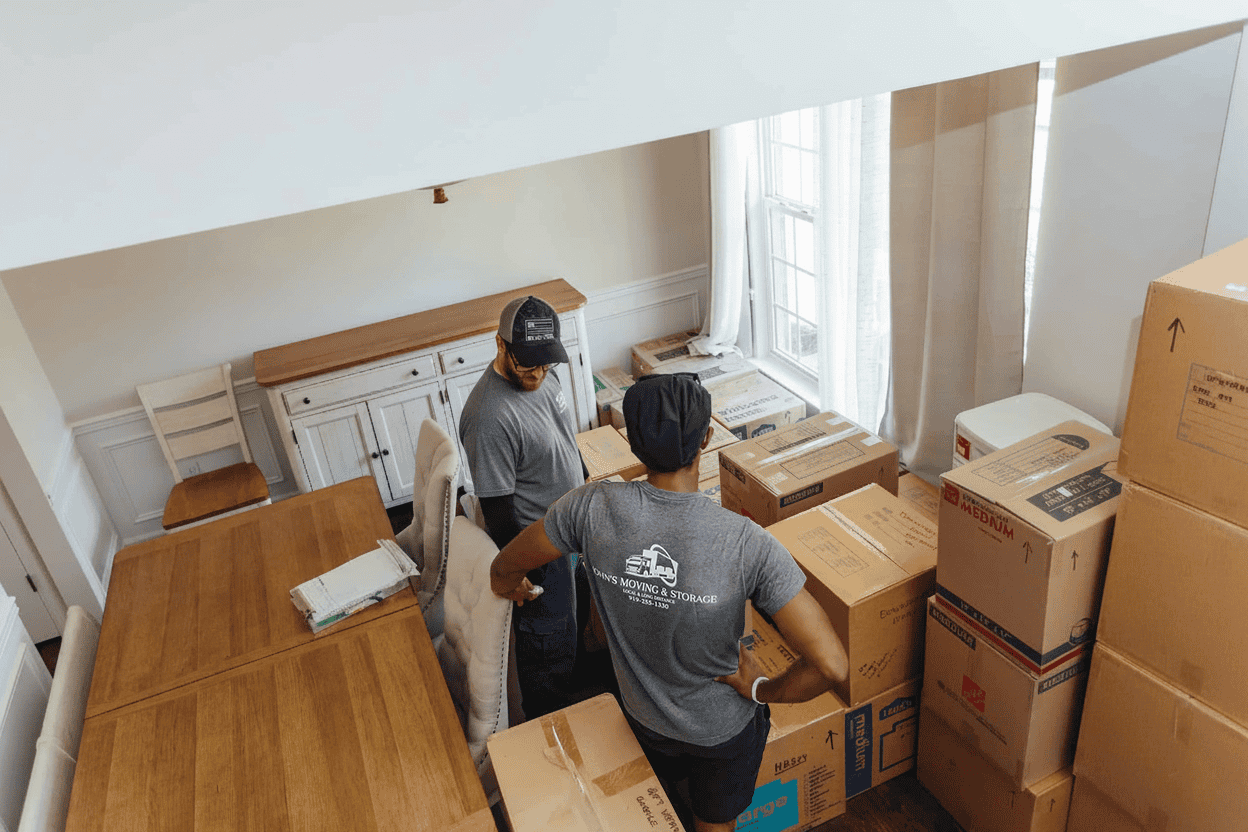 Raleigh Movers Organizing Boxes